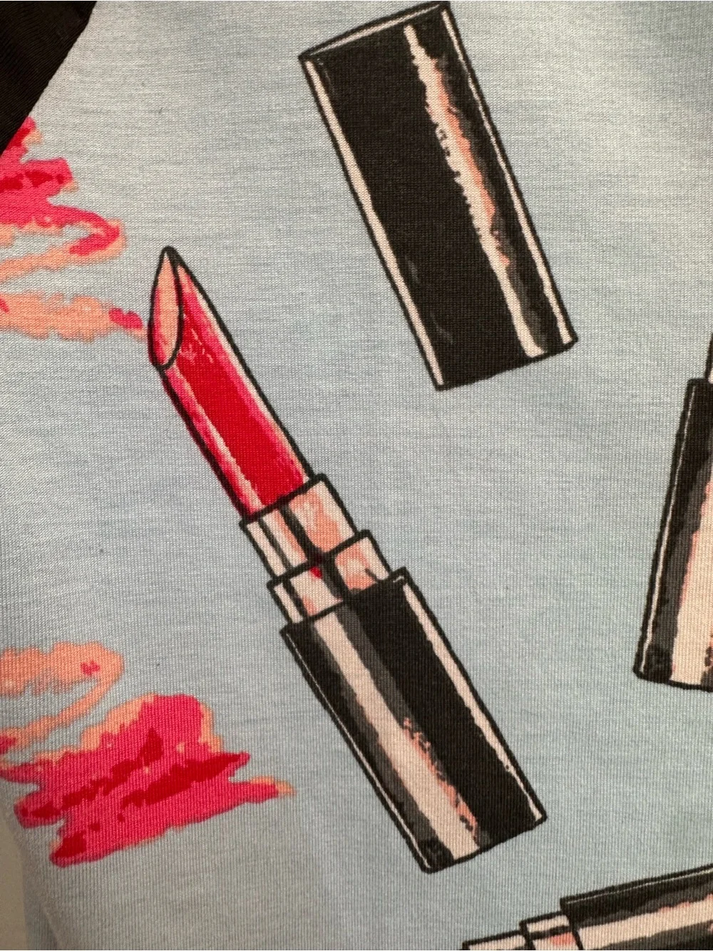 LuLaRoe Limited Edition Julia Lipstick Print Raglan Shift Midi Dress Size XS